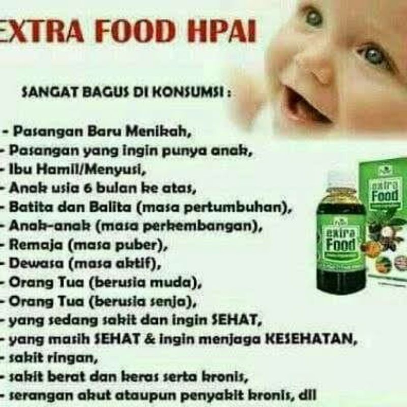 EXTRA FOOD HNI HPAI HNI health menambah nafsu makna anak 250ml