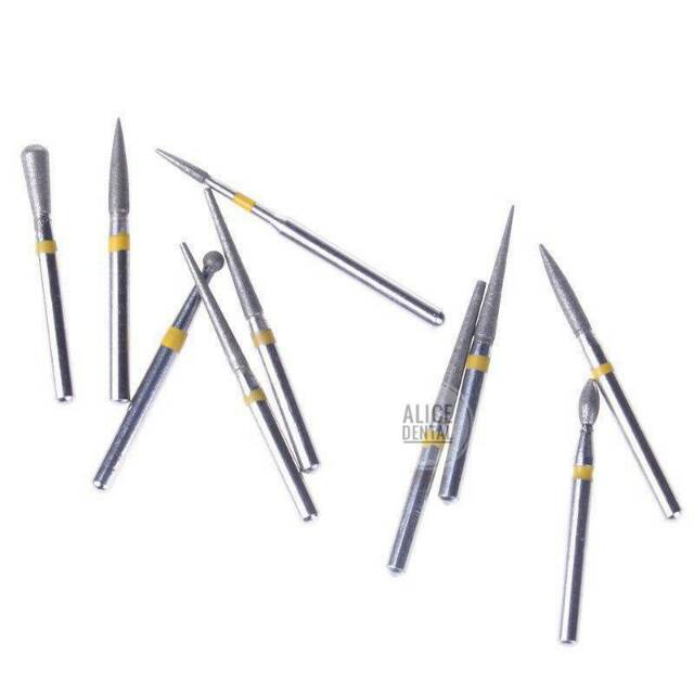 Dental fine finishing bur yellow polishing kit bur gigi poles kuning high speed set poles highspeed