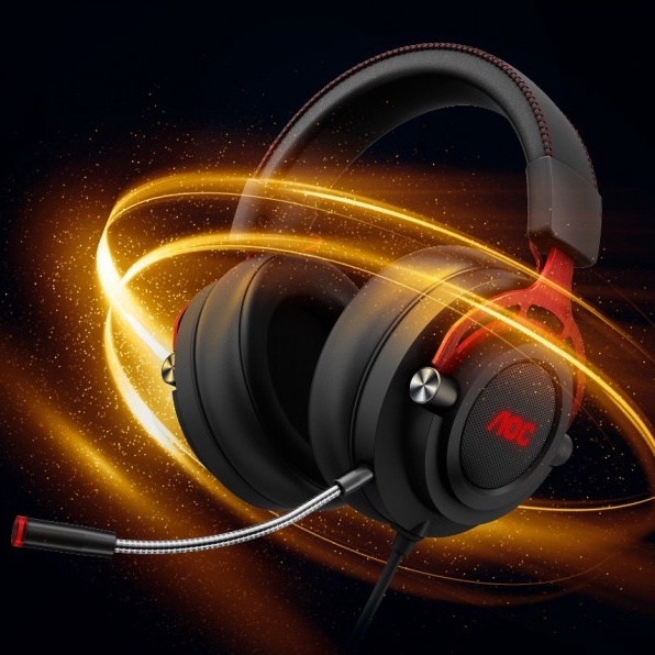 Original AOC GH210 Gaming Headset - Merah Hitam GH 210