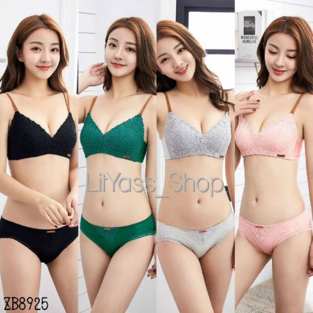 Sexy Bra Set Lace Bitone Straps Seksi Bh+Celana Dalam/Panty/Gstring Pakaian Dalam Wanita Underwear