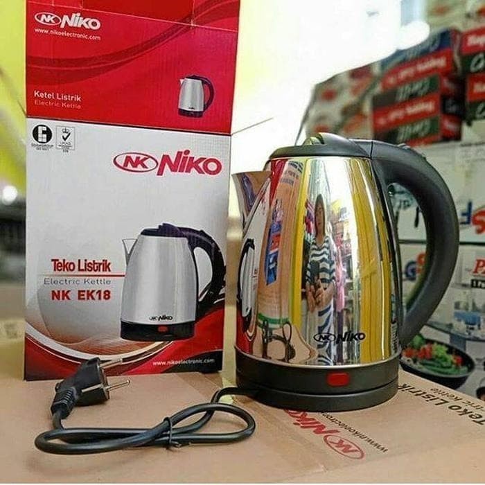 Teko Listrik Pemanas Air Kettle Electric 1,8 Liter Niko NK-EK18 Stainless