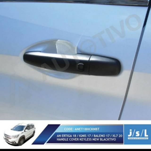 Cover handle pintu mobil  / Ignis 17/ Ertiga 18  smartkey Hitam &amp; Chrome jsl