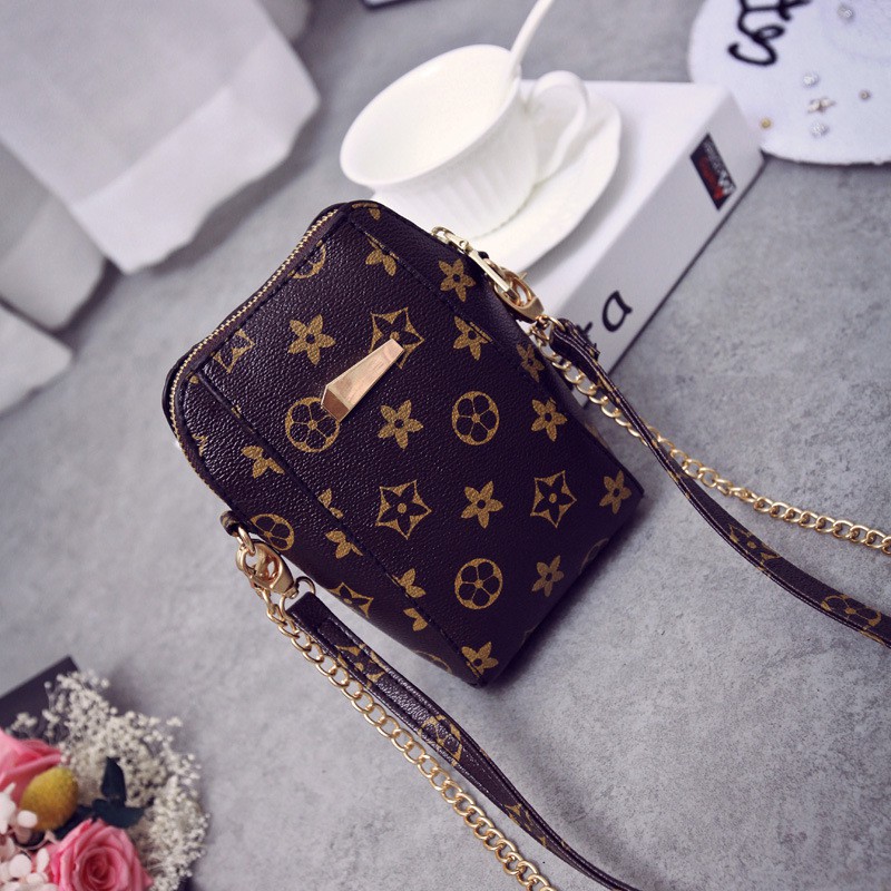 Fashion Wanita Tas Handphone Kecil Model Rantai dengan Fashion Wanita Tas Handphone Kecil Model Rantai dengan