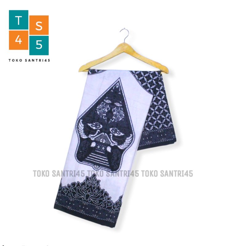 SARUNG BATIK WAYANG GUNUNGAN MOTIF NU warna putih abu sarung pria dewasa remaja cowok cewek seragam 