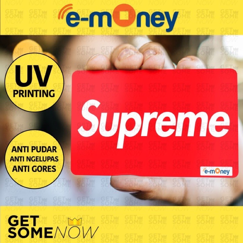Kartu SUPREME CUSTOM emoney etoll mandiri tol Lucu Unik E MONEY Skin