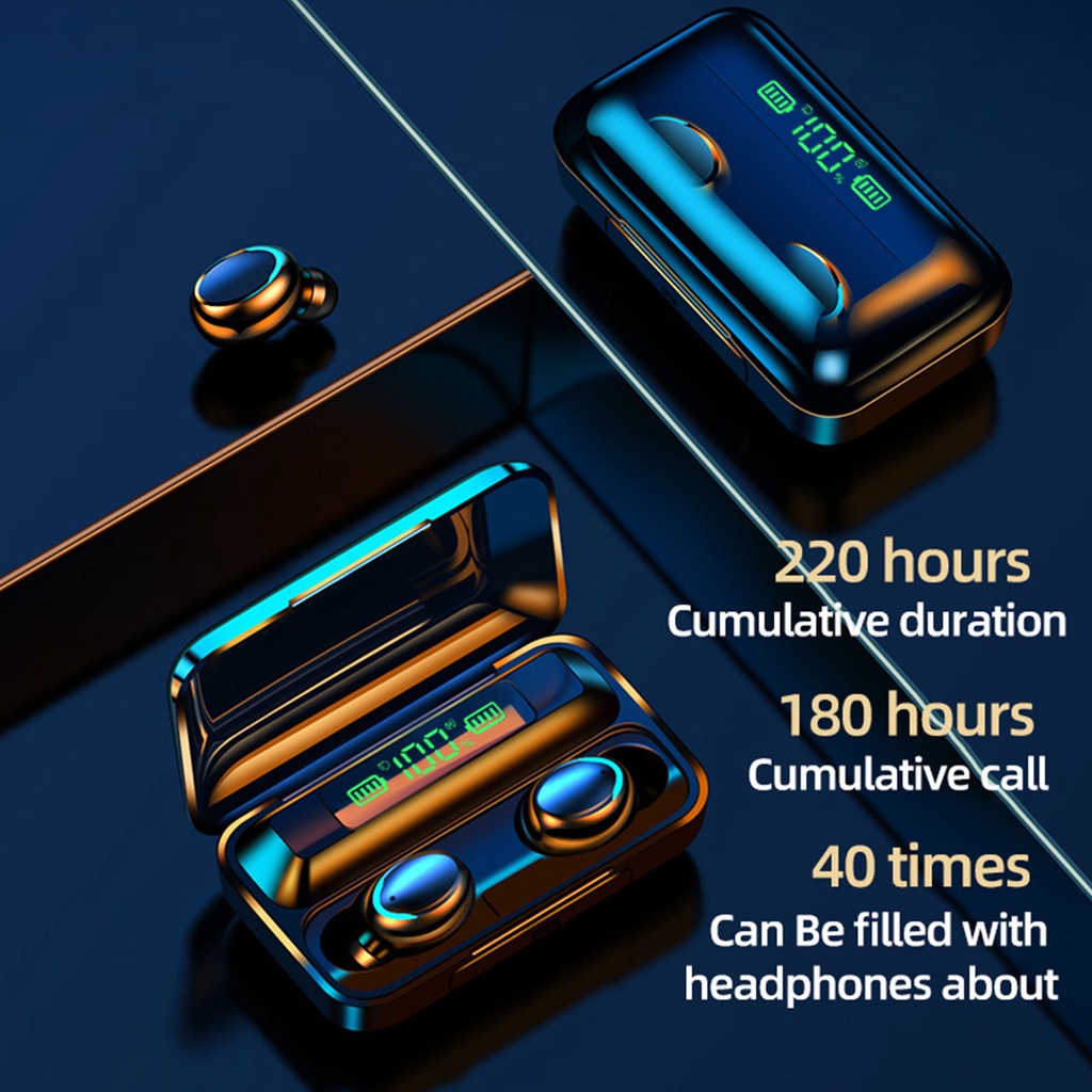 (COD)M10 Headset Bluetooth 3500mah Power Bank TWS M10 true wireless earphone TWS with Mic 9D Bass Stereo Handset Water Proof Earbud 5.3 Wireless Earphone