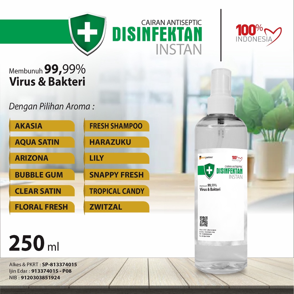 Desinfektan Instan Aroma Wangi Segar 250 Ml / Cairan Desinfektan Wangi Segar Siap Pakai 250 ml Spray