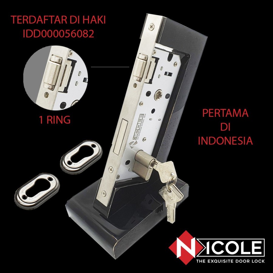 Body Kunci Pelor Body Kunci Pintu Dua 2 Pintu Pull Handle Roller Set 85x40 Cylinder 60mm