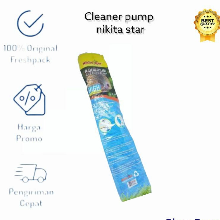 AQUARIUM CLEANER PUMP NIKITA STAR ALAT PENGURAS PEMBERSIH AQUARIUM SIFON CLEANER PUMP POMPA SEDOT PEMBERSIH OTOMATIS 1,7METER