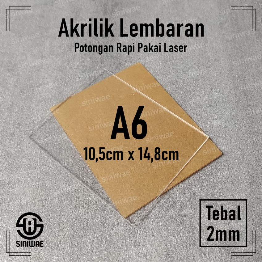 Akrilik Lembaran A6 2mm Warna Bening Transparan Acrylic 2 mm Hitam Putih Merah Kuning Hijau Biru