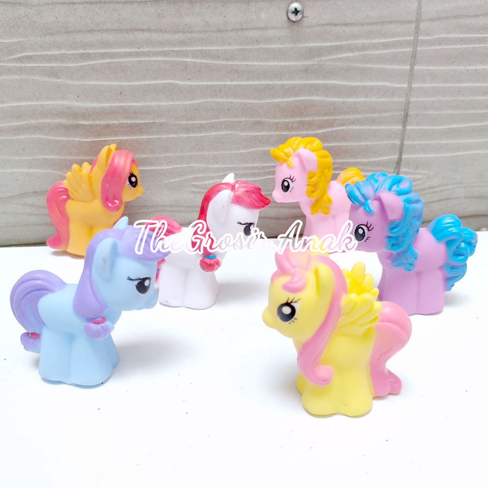 My Little Pony Cit 6in1 Mainan Mandi Encit Kuda Poni Karet Berdecit Isi 6