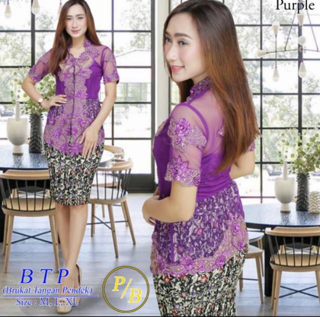 Komplit Stelan kebaya bordir BTP Original Butik