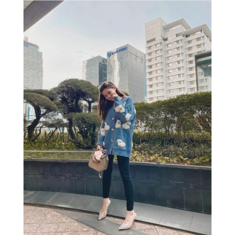 WOMAN WINTER KNIT OVERSIZED CARDIGAN SHEEP IMPORT KNITWEAR OUTER BAJU RAJUT WANITA MUSIM DINGIN