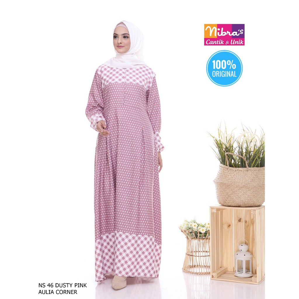 Gamis Trend 2017 Gamis Nibras NS 46 Dusty Pink ORIGINAL