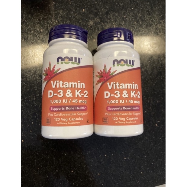 now vitamin d3 & k2 1000 iu 120 vegie capsule