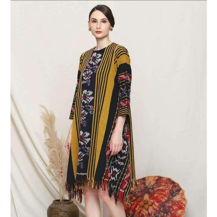 Tunik Tenun Motif Toraja/ Tunik/ Tenun Etnik/ Baju tenun/ Baju batik/ Kuning