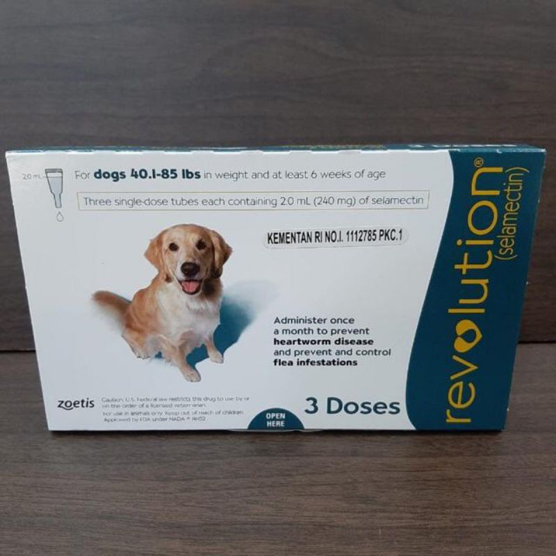 Revolution Teal For Dogs 40,1-80lbs / Revolution obat kutu anjing berat 20-40kg obat scabies