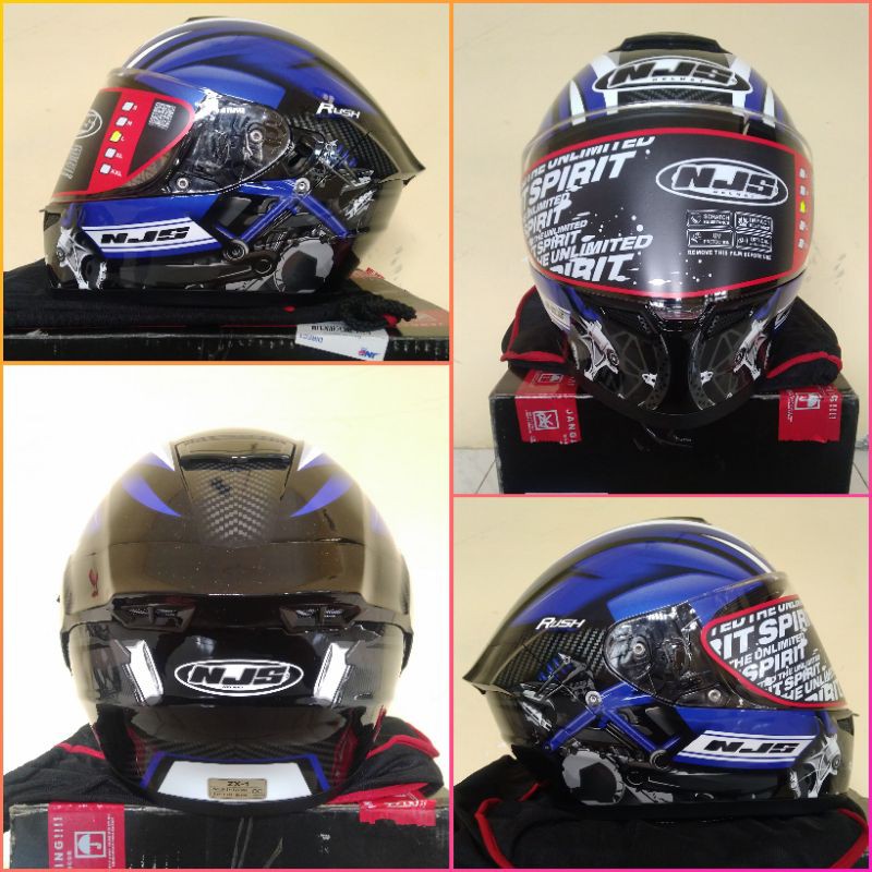 NJS ZX-1 RUSH BLACK BLUE GLOSSY