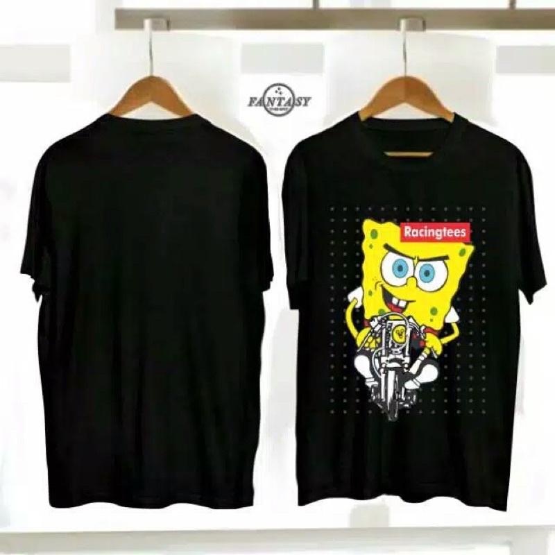 KAOS RACINGTEES KAOS RACING TEES SPONGEBOB BAJU KAOS T SHIRT PRIA WANITA DISTRO RACING BALAP LIAR JO