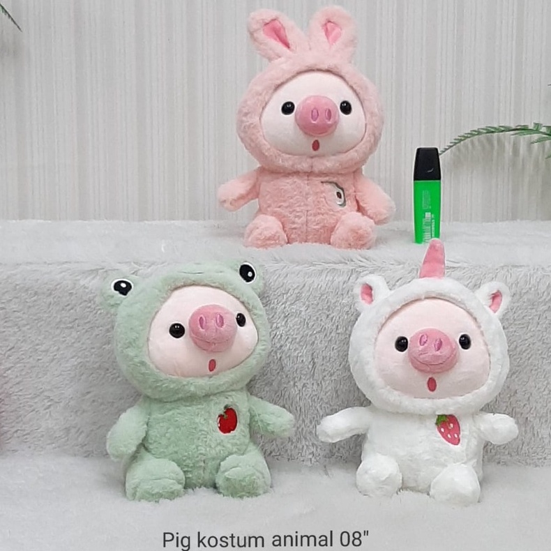 Boneka Pig Kostum Hewan Animal Bordir Buah Bahan Lembut