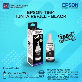 Epson T664 Ink T6641 Refill Ink Black - Tri Color Netto 70ml - Garasni Resmi
