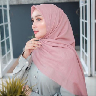  BISA COD Hijab segiempat polycotton lasercut Jilbab  