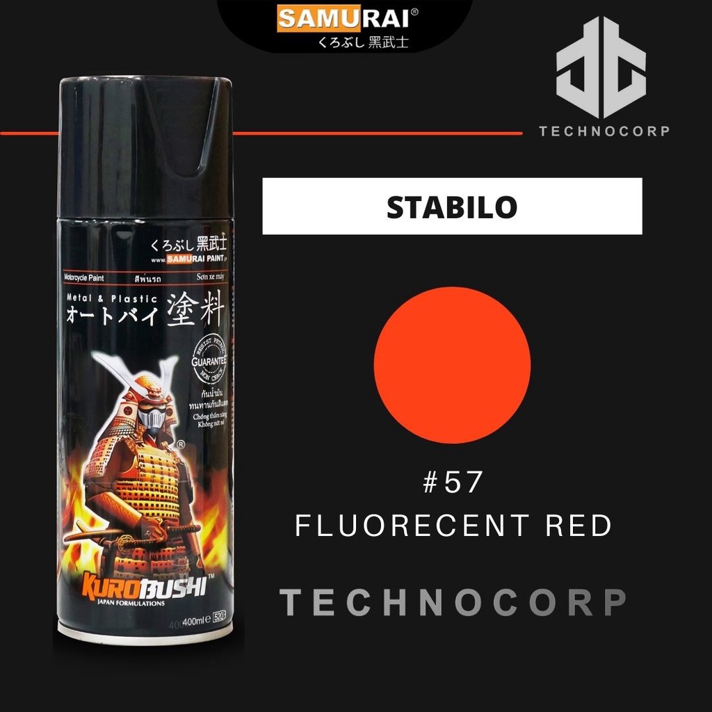 

Cat Semprot SAMURAI PAINT 57 FLUORECENT RED / MERAH STABILO