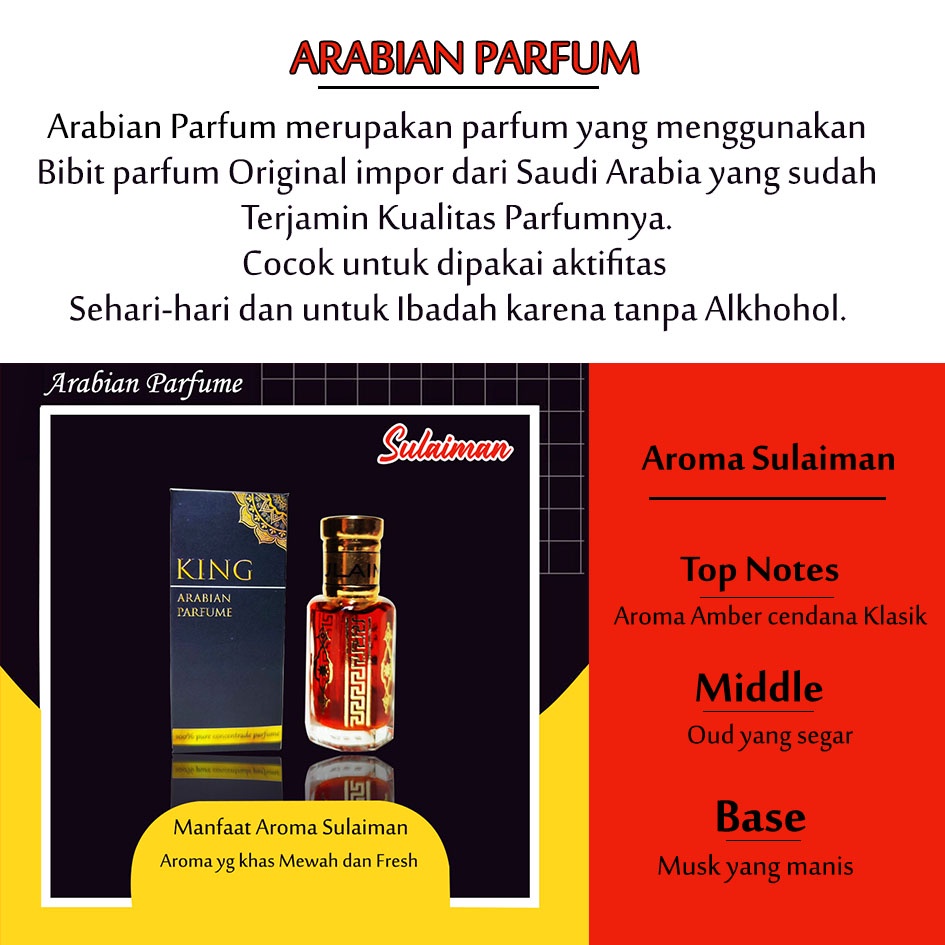 Parfum Sholat Parfum Arabian Sulaiman Aroma khas Arab Asli Saudi Arabia Non Alkhohol