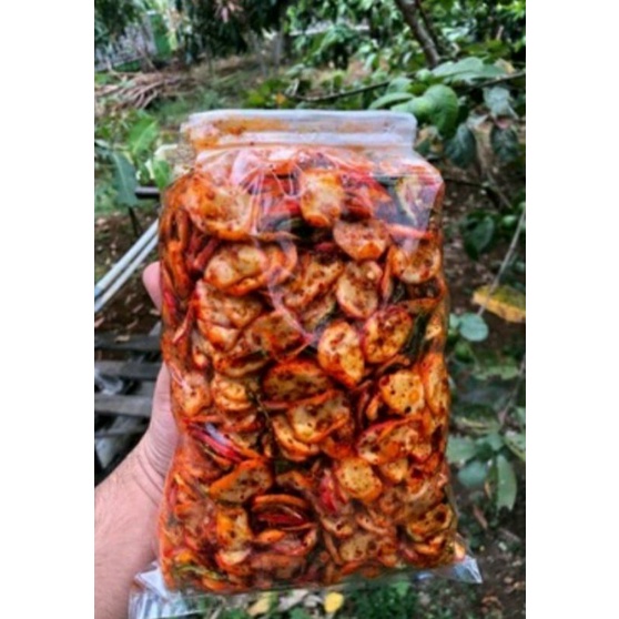 

kurupuk bawang pedas exra daun jeruk isi 500gram
