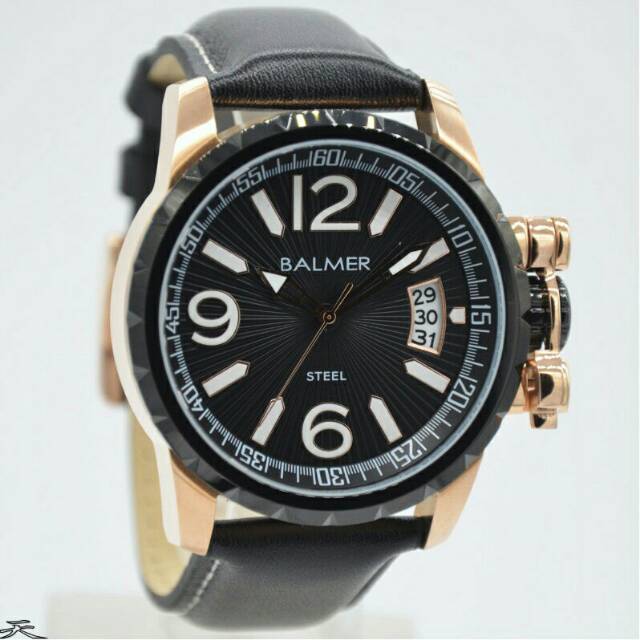 MURAH JAM TANGAN PRIA BALMER 7956 BLACK ROSEGOLD ORIGINAL