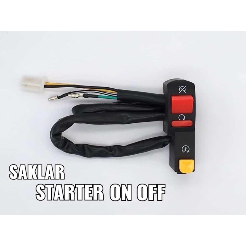 Saklar Switch Kanan Motor Starter Engine On Off Cut Off Klakson TOMBOL MERAH KUNING MURAH