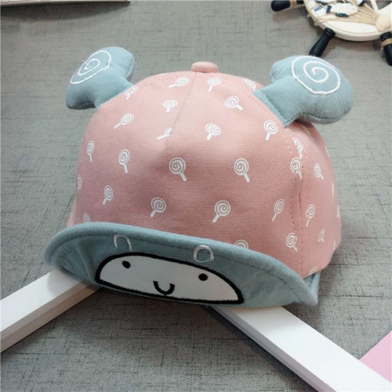 Topi anak bayi baseball Lollipop baby cap hat import-Pink
