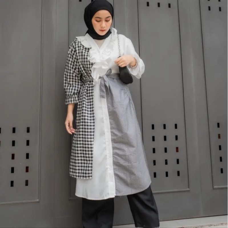 MONOCROME DRESS Tunik Muslim Kotak Terlaris