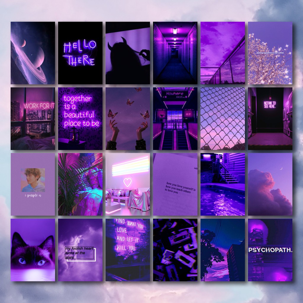 Poster Aesthetic Purple/Poster Custom