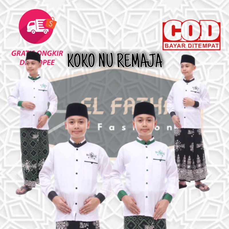 Baju Koko Anak Laki laki Lengan Panjang - Baju Muslim Anak Laki Laki Remaja Usia 9-15 Tahun
