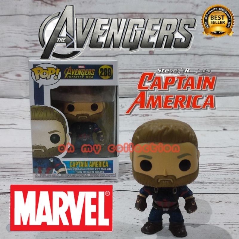 {COD} PROMO!!! Funko Pop Marvel Avengers Infinity War Captain America| Funko Pop Captain America| Action Figure Captain America| Action Figure Marvel Captain America
