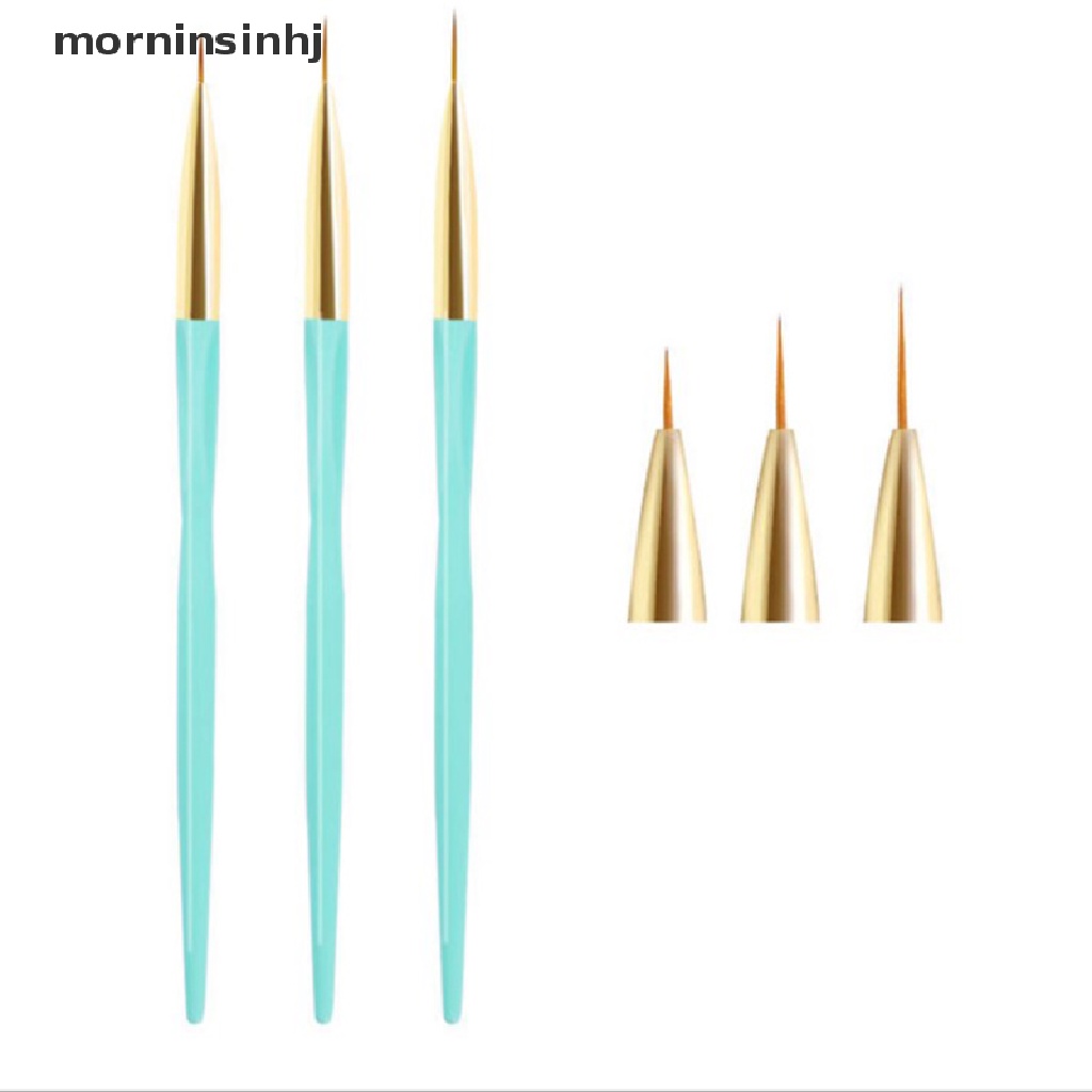 Mornin 3pcs / Set Pen Ukir / Lukis Kutek Gel Uv Akrilik Untuk Nail Art