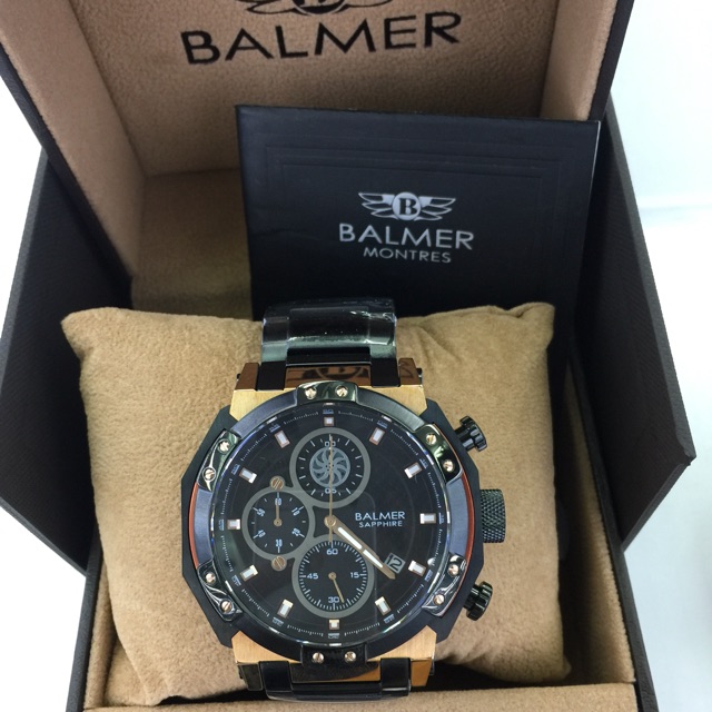 BALMER sapphire tali rantai hitam Rose pria B 7998 MR
