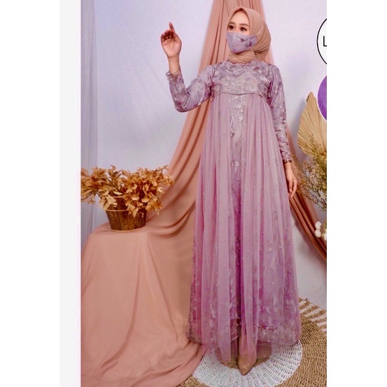 ☆Baru☆ Doremi Gamis Full Brukat Premium/ Dress Pesta Remaja Dewasa Wanita Modern/ Gamis Seragam Kondagan Jumbo Murah