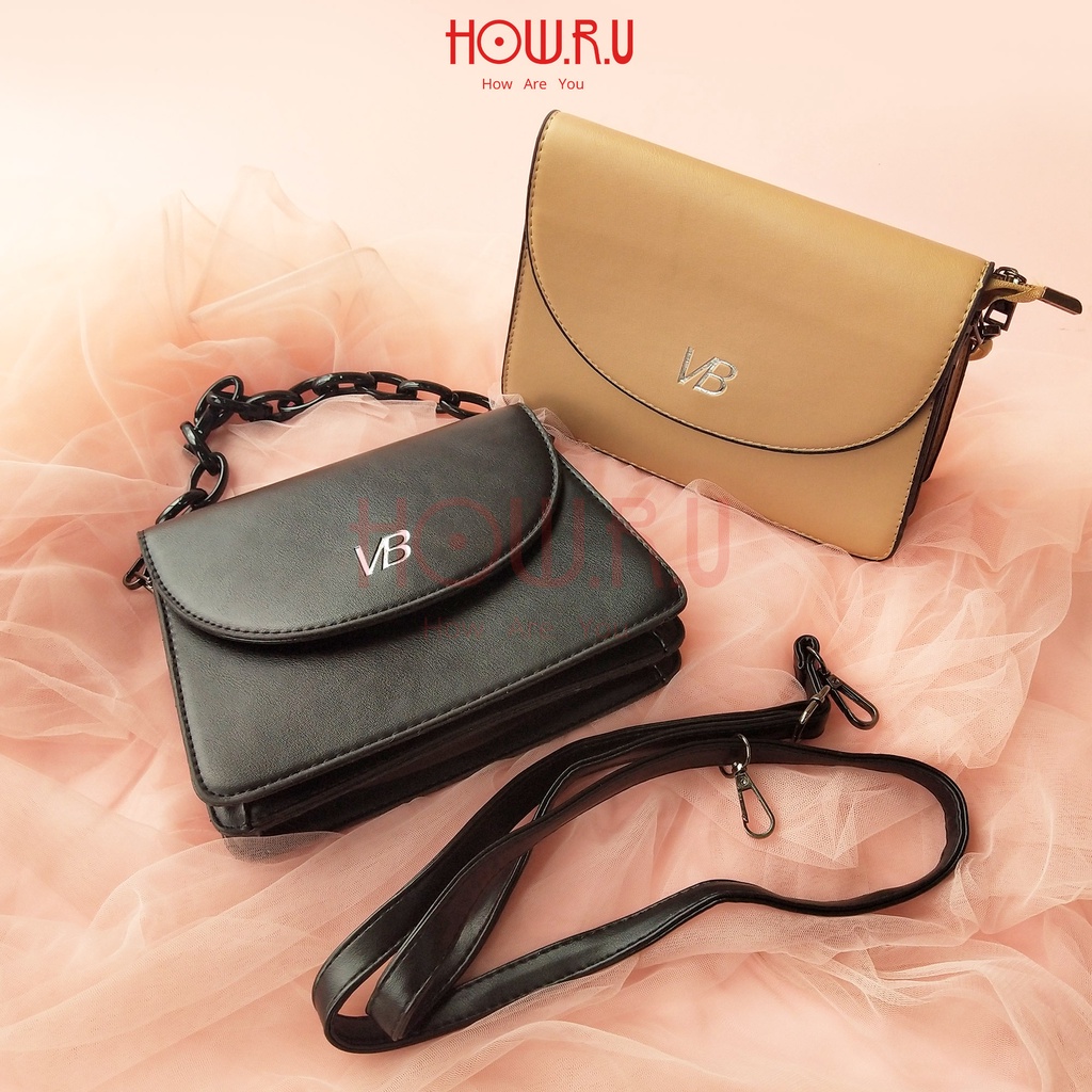 HOW.R.U | 2in1 Tas Tangan / Sling Bag Wanita Emma Crossbody Tali Rantai / Panjang 6020