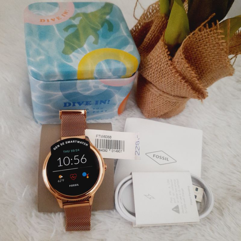 Fossil Smartwatch Gen 5E FTW6068 Rose gold / Rosegold Stainless Mesh  EX Display