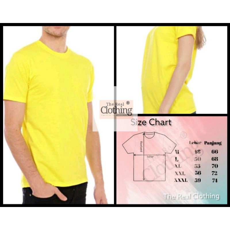 KAOS POLOS PREMIUM SOFT 24S KUNING KENARI / KAOS POLOSAN KUNING KENARI