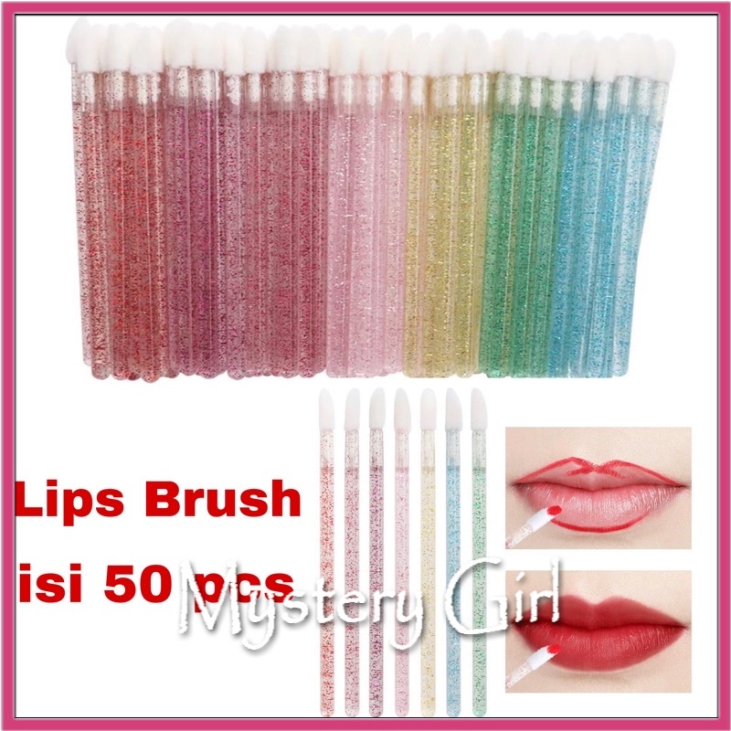 Mysterygirl - Lip Brush Disposable Lip Wand Brush Lipstik Lips Kuas Brush Gliter Aplicator Lip Gloss Tint