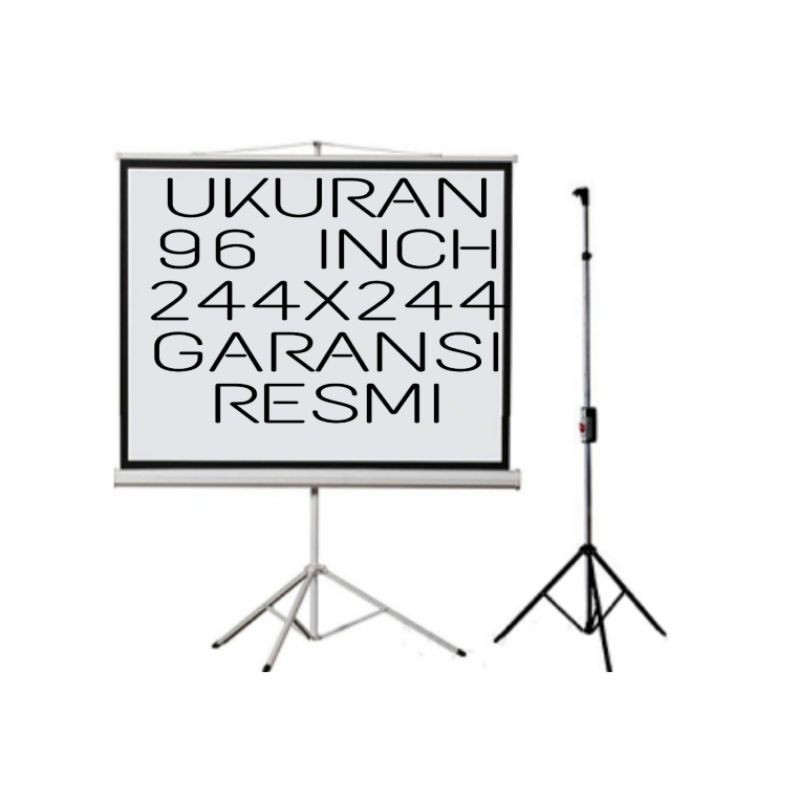 layar proyektor screen 96 inch tripod