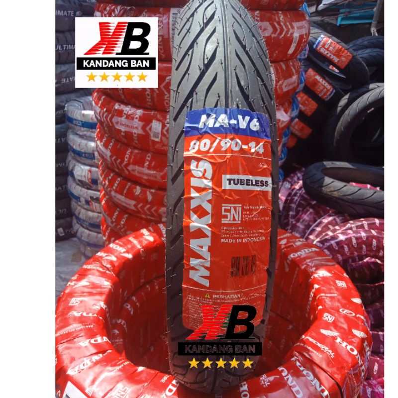 BAN TUBLES MATIC MAXXIS MA-V6 80/90-14 BAN BARU, 100% ORIGINAL, FREE PENTIL