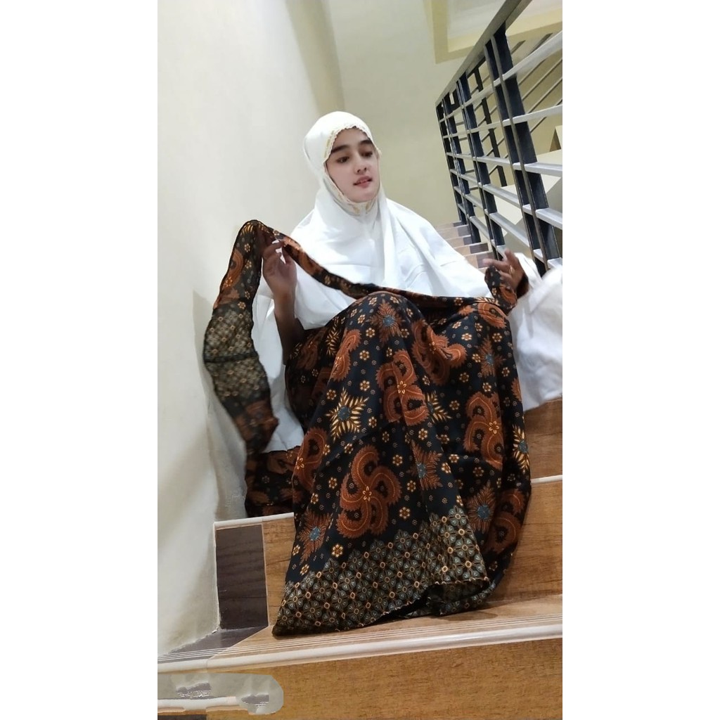 Mukena Santri Batik Dewasa / Bahan Katun Berkualitas / Alesya Muslim