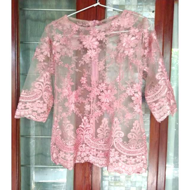[NEW] Kebaya Atasan tulle Nude Pink/Dusty Pink Kondangan Wisuda Prewedding