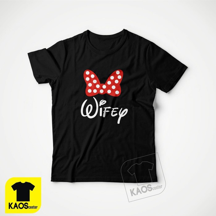 Kaos Tshirt Baju Combed 30S Distro Wifey Mickey Mouse Minnie