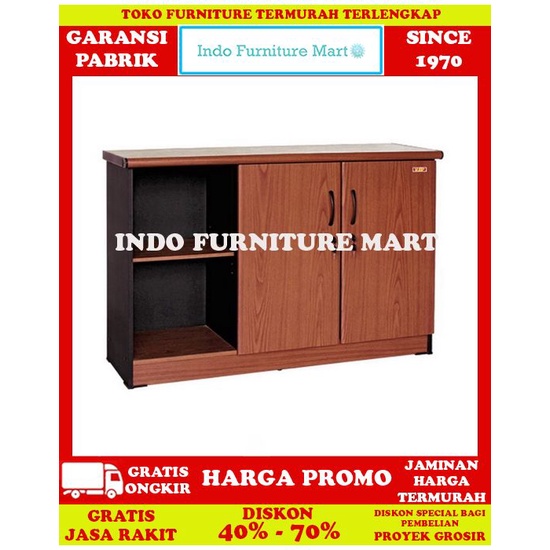 Rak Buku Lemari Buku Minimalis Vip Pendek Pintu Kombinasi Vip Bc 02