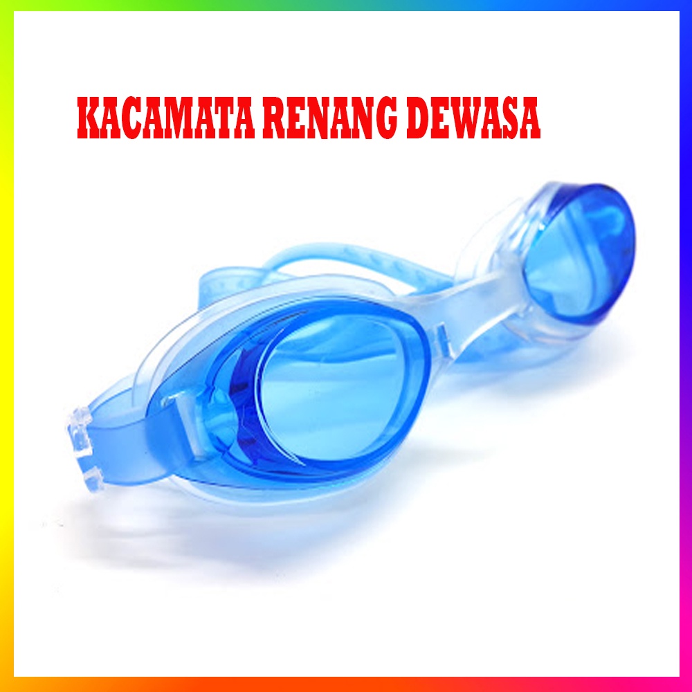 ( FREE Penutup Telinga ) Kacamata Renang Dewasa Simple Ringan Swiming Googles ANTI FOG ANTI UV KACA MATA RENANG